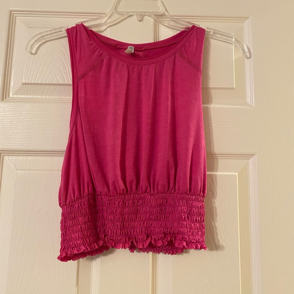 Pink cropped light tank free people